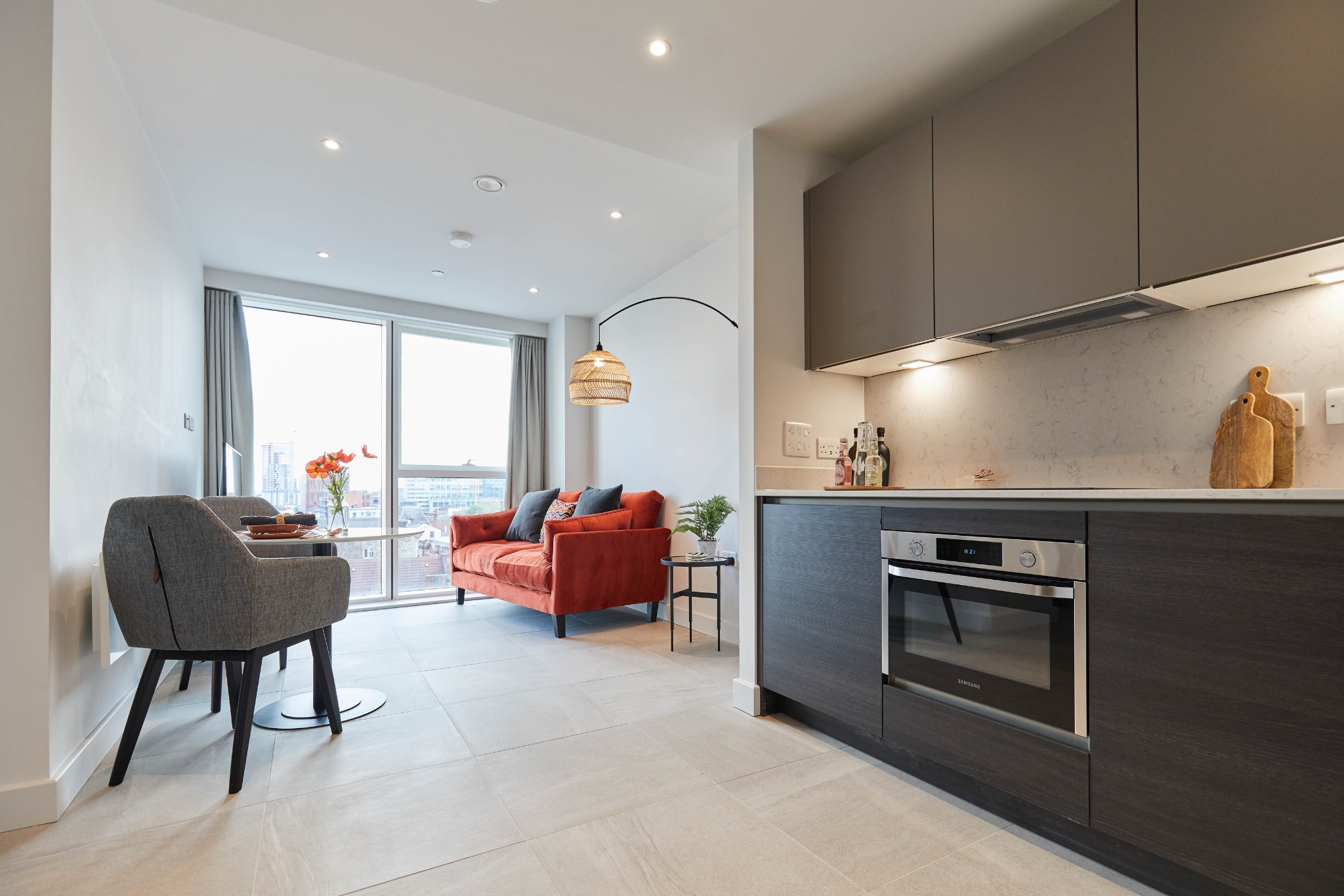 kitchen with wall and floor mounted units