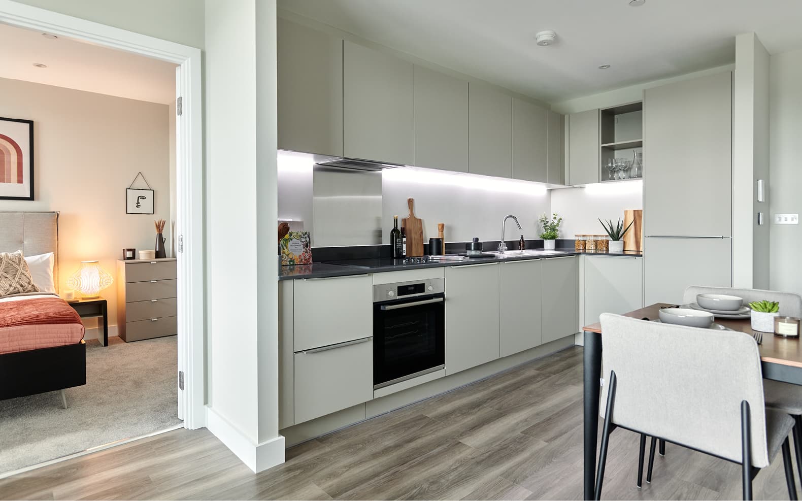luxury kitchen and breakfast table